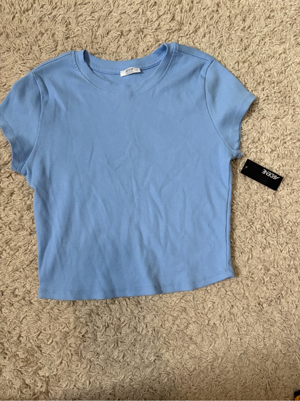 Ardene Light Blue Ribbed Crop Top